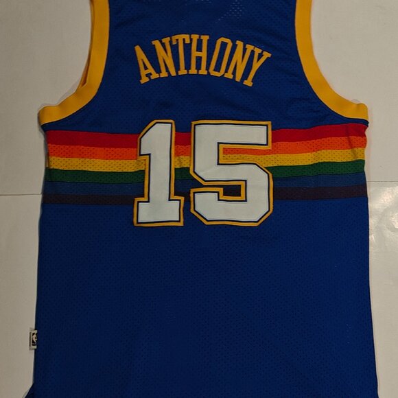 NBA JERSEY DENVER NUGGETS CARMELO ANTHONY ADIDAS SWINGMAN MEN'S SIZE L VINTAGE - Picture 13 of 16